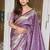 Lavender woven self design antique silk banarasi saree with blouse
