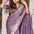 Lavender woven self design antique silk banarasi saree with blouse