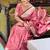 Pink woven self design antique silk banarasi saree with blouse