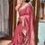Pink woven self design antique silk banarasi saree with blouse