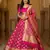Pure Silk Unstitched Banarasi Lehanga Set in RaniPink Colour with Blouse
