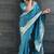 Sky blue woven self design antique silk banarasi saree with blouse