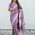 Lavender woven self design antique silk banarasi saree with blouse