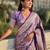 Lavender woven self design antique silk banarasi saree with blouse