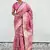 Pink woven self design antique silk banarasi saree with blouse