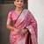 Pink woven self design antique silk banarasi saree with blouse