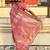 Pink woven self design antique silk banarasi saree with blouse