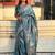 Sky blue woven self design antique silk banarasi saree with blouse