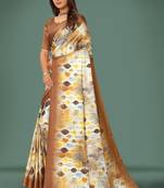 Printed satin saree