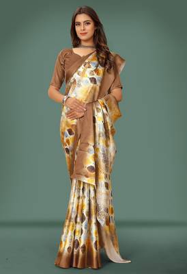 Printed satin saree 3