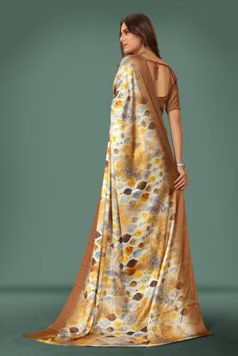 Printed satin saree 5