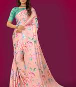Printed satin saree