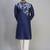men’s navy silk kurta set with multicolor floral work