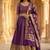 Pure Munga Silk Unstitched Banarasi Lehanga Set in Purple Colour with Blouse