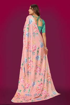 Printed satin saree 5