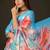 Printed satin saree
