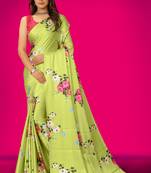 Printed satin saree