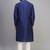 men’s navy silk kurta set with multicolor floral work