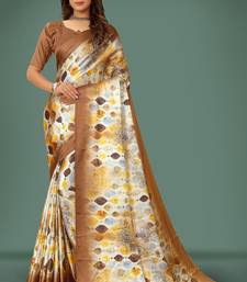 Printed satin saree