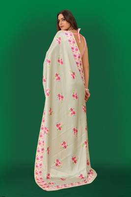 Printed satin saree 5