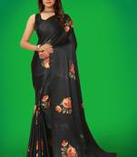 Printed satin saree