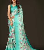 Printed satin saree