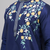 men’s navy silk kurta set with multicolor floral work