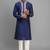 navy blue embroidered silk men’s kurta pant set