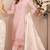 Pink faux georgette semi stitched suit with embroidery work