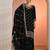 Black faux georgette semi stitched suit with embroidery work