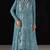 D blue chiffon semi stitched suit with embroidery work
