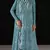 D blue chiffon semi stitched suit with embroidery work