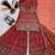 Orange  fandy crushi silk  party wear embroidery sharara suit set