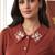 maroon embroidered collar button-down shirt