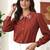 maroon embroidered collar button-down shirt