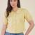 Women’s yellow solid top with ruffle peter pan collar & puff sleeves | stylish casual & party wear blouse
