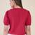 Women’s pink solid top with ruffle peter pan collar & puff sleeves | stylish casual & party wear blouse