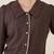brown crepe shirt with lace detail & embroidered cuffs