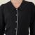 black crepe shirt with lace detail & embroidered cuffs