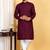 Maroon wine color embroidered kurta set with sequins highlights