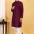 Maroon wine color embroidered kurta set with sequins highlights