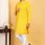 Yellow embroidered kurta set with sequins highlights