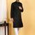 Black embroidered kurta set with sequins highlights