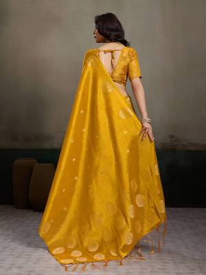 Elegant tissue silk blend saree with unstitched blouse | lightweight festive & party wear saree 3