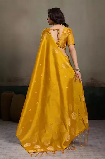 Elegant tissue silk blend saree with unstitched blouse | lightweight festive & party wear saree