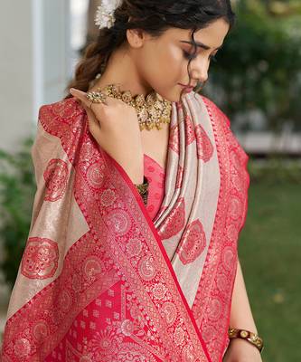 Elegant silk blend saree with unstitched blouse | lightweight festive & party wear saree 2