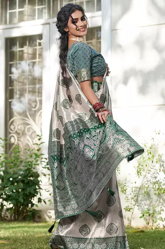 Elegant silk blend saree with unstitched blouse | lightweight festive & party wear saree