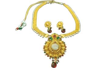 Beautiful Gold Plated Peacock Necklace set with American Diamond 2