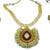 Stunning Maroon colour Gold Plated Necklace set studded with American Diamond stones