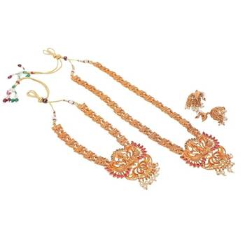 Bridal south Indian double necklace set 2